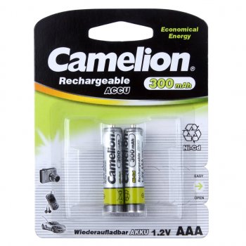 299 р. Батарейка AAA HR03 1.2V аккумулятор Ni-MH 300mAh блистер (2шт.) CAMELION CAMELION c-30aaakcбл  с доставкой в г. Майкоп. Увеличить фотографию 1