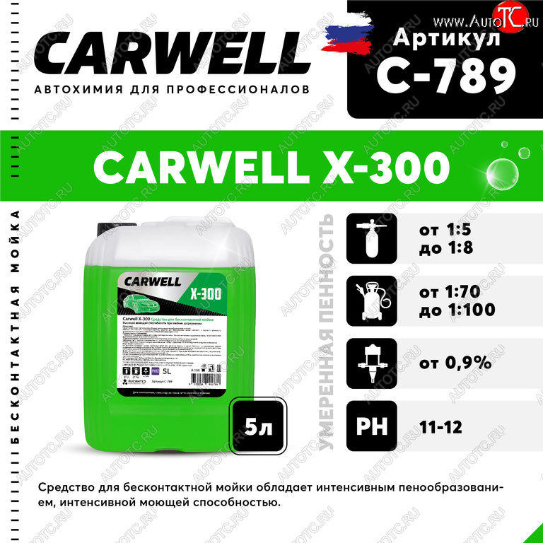 999 р. Шампунь для грузового авто 5л X 300 CARWELL CARWELL c-789  с доставкой в г. Майкоп