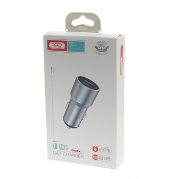 349 р. Устройство зарядное в прикуриватель 2USB 12V серое XO XO cc30 gray  с доставкой в г. Майкоп. Увеличить фотографию 3