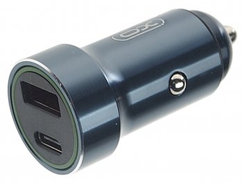 789 р. Устройство зарядное в прикуриватель 1USB + 1 Type C 12V синее XO XO cc32 blue  с доставкой в г. Майкоп. Увеличить фотографию 1