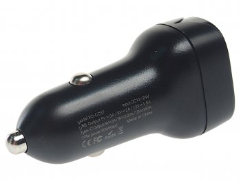 799 р. Устройство зарядное в прикуриватель 1USB + 1 Type C 12V черное XO XO cc37 black  с доставкой в г. Майкоп. Увеличить фотографию 2