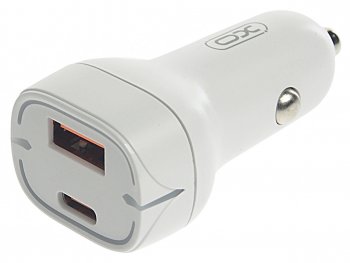 689 р. Устройство зарядное в прикуриватель 1USB + 1 Type C 12V белое XO XO cc37 white  с доставкой в г. Майкоп. Увеличить фотографию 1