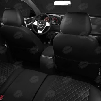 7 199 р. Чехлы сидений для Chevrolet Aveo (майка, 9 предм., экокожа) AVTOLIDER Chevrolet Aveo T200 седан (2003-2008) (черные)  с доставкой в г. Майкоп. Увеличить фотографию 3
