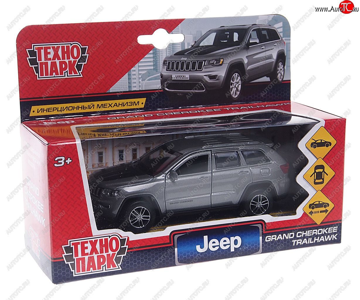 819 р. Модель автомобиля JEEP Grand Cherokee металлическая ТЕХНОПАРК ТЕХНОПАРК cherokee-12-gy  с доставкой в г. Майкоп