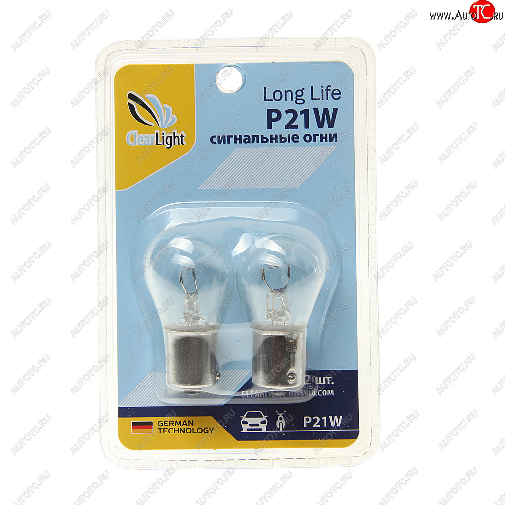 99 р. Лампа 12V P21W BA15s блистер (2шт.) CLEARLIGHT CLEARLIGHT cl-p21w-12v 2b  с доставкой в г. Майкоп