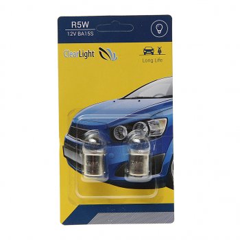 75 р. Лампа 12V R5W BA15s блистер (2шт.) CLEARLIGHT CLEARLIGHT cl-r5w-12v 2b  с доставкой в г. Майкоп. Увеличить фотографию 1