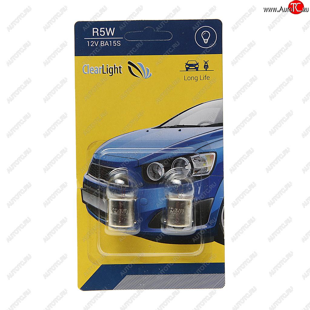 75 р. Лампа 12V R5W BA15s блистер (2шт.) CLEARLIGHT CLEARLIGHT cl-r5w-12v 2b  с доставкой в г. Майкоп