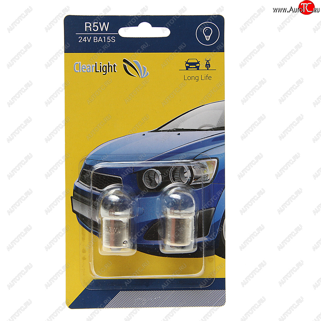91 р. Лампа 24V R5W BA15s блистер (2шт.) CLEARLIGHT CLEARLIGHT cl-r5w-24v 2b  с доставкой в г. Майкоп