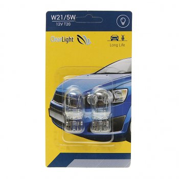 132 р. Лампа 12V W215W W3x16q блистер (2шт.) CLEARLIGHT CLEARLIGHT cl-w215w-12v 2b  с доставкой в г. Майкоп. Увеличить фотографию 1