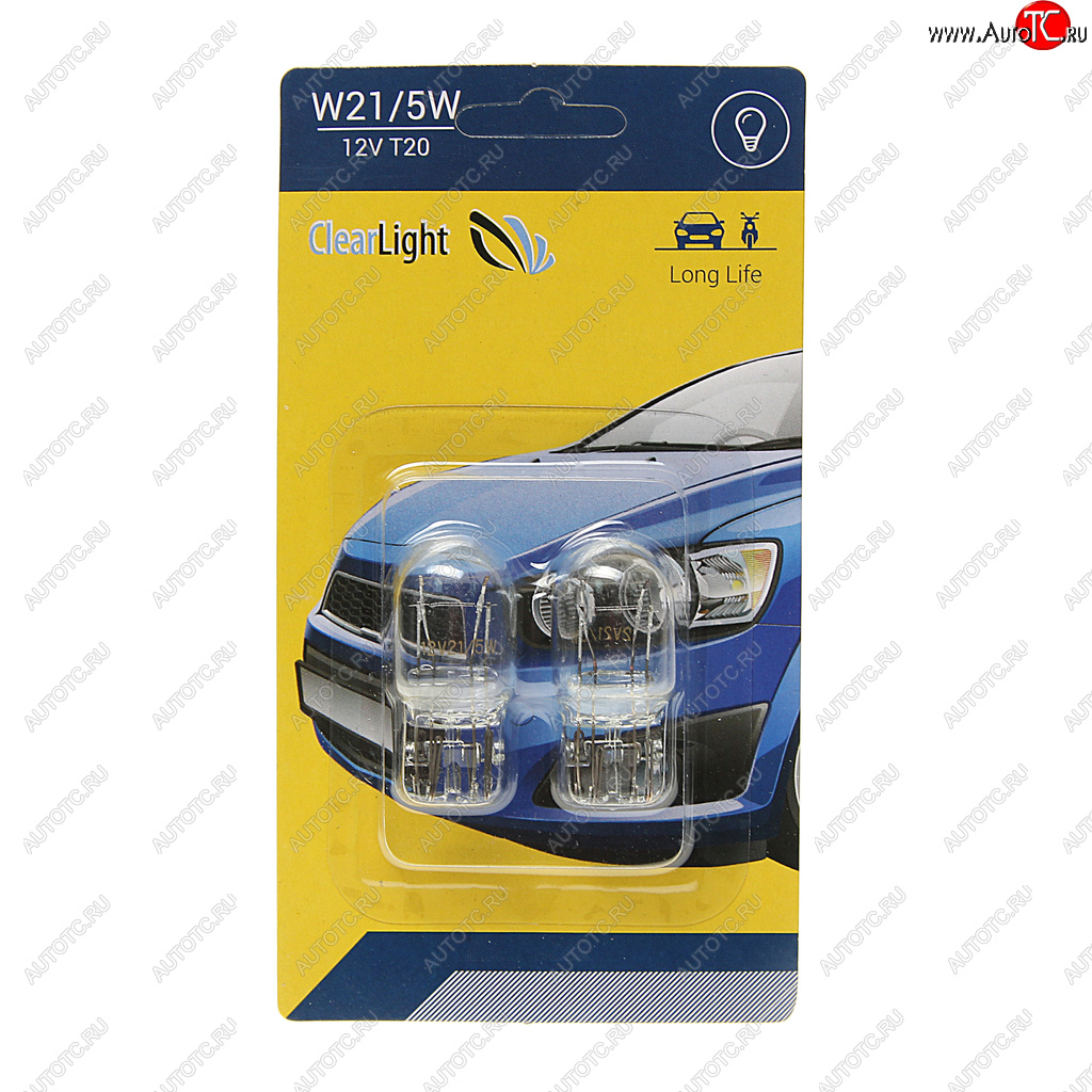 132 р. Лампа 12V W215W W3x16q блистер (2шт.) CLEARLIGHT CLEARLIGHT cl-w215w-12v 2b  с доставкой в г. Майкоп