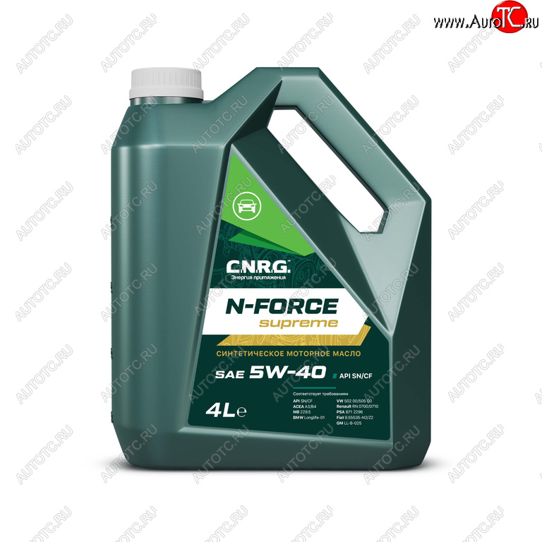 1 459 р. Масло моторное N-Force Supreme SNCFA3B4 5W40 синт.4л CNRG CNRG cnrg-025-0004p  с доставкой в г. Майкоп