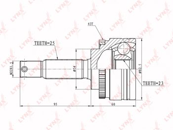 3 199 р. ШРУС наружный MITSUBISHI Carisma LYNX LYNX co5515a  с доставкой в г. Майкоп. Увеличить фотографию 2