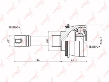 3 169 р. ШРУС наружный SUZUKI Grand Vitara (05-) LYNX LYNX co7301  с доставкой в г. Майкоп. Увеличить фотографию 5