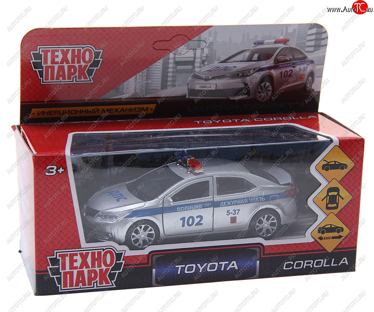 829 р. Модель автомобиля TOYOTA Corolla металлическая серая ТЕХНОПАРК ТЕХНОПАРК corolla-t  с доставкой в г. Майкоп