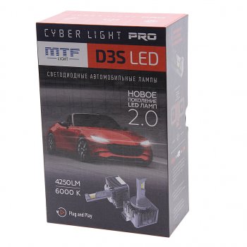 7 849 р. Лампа светодиодная 12V D3S 35W PK32d-2 (2шт.) 4250lm 6000K (2шт.) MTF MTF cpd3k6  с доставкой в г. Майкоп. Увеличить фотографию 3