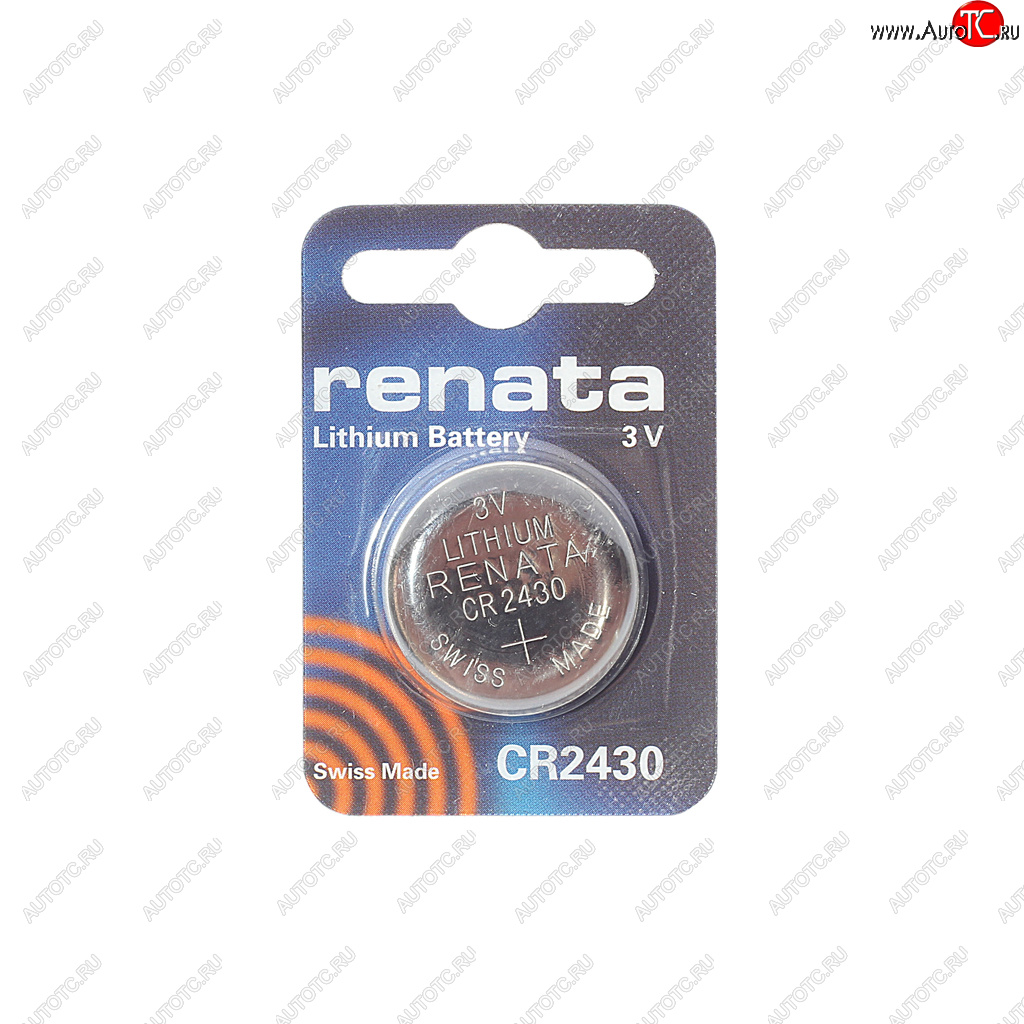 299 р. Батарейка CR2430 3V таблетка (пульт сигнализации, ключ) блистер (1шт.) Lithium RENATA RENATA cr 2430  с доставкой в г. Майкоп