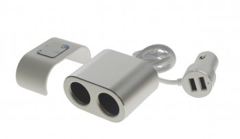 869 р. Разветвитель прикуривателя 2-х гнездовой 12-24V 2USB BASEUS BASEUS crdyq-0s BASEUS crdyq-0s  с доставкой в г. Майкоп. Увеличить фотографию 2