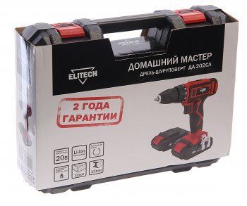 5 999 р. Дрель-шуруповерт аккумуляторный 20.0В 1.7Ач (2 АКБ Li-Ion, кейс) ELITECH ELITECH да 202сл  с доставкой в г. Майкоп. Увеличить фотографию 3