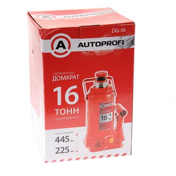 5 099 р. Домкрат бутылочный 16т 225-445мм AUTOPROFI AUTOPROFI dg-16  с доставкой в г. Майкоп. Увеличить фотографию 3