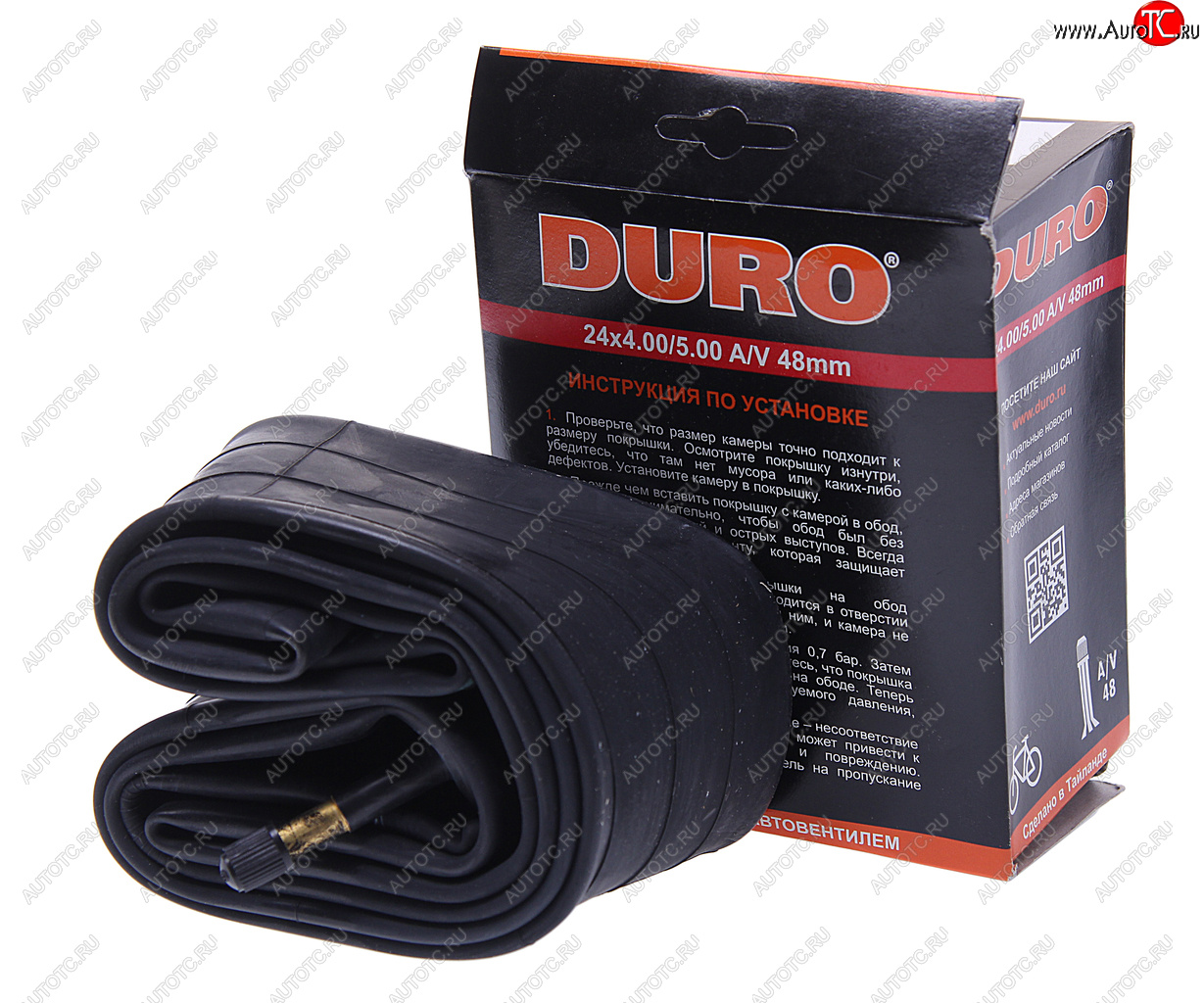 419 р. Камера велосипедная 24 24х4.005.00 автовентиль DURO DURO dhb01081  с доставкой в г. Майкоп