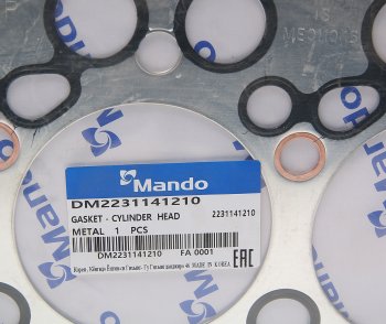 1 269 р. Прокладка головки блока HYUNDAI HD65,72,County дв.D4AF t=1.35мм (M) MANDO MANDO dm2231141210  с доставкой в г. Майкоп. Увеличить фотографию 2