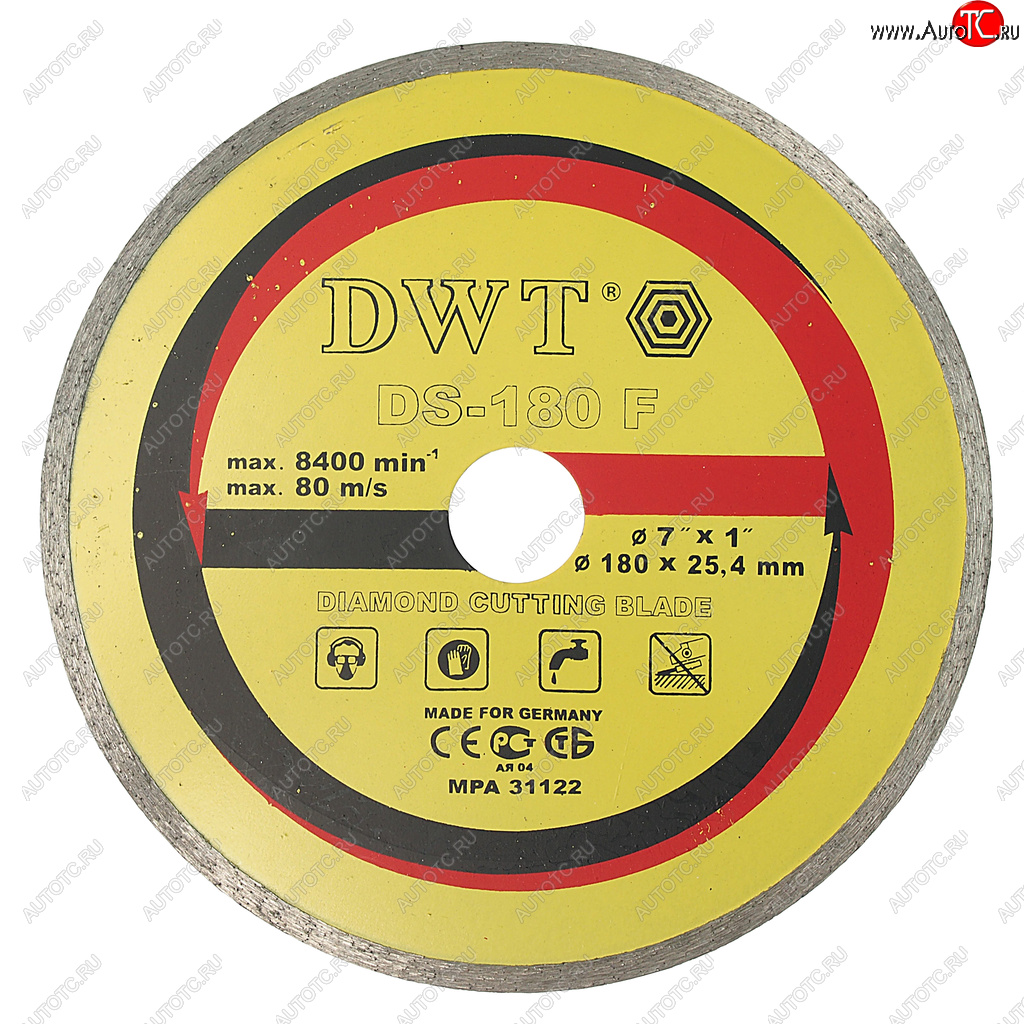 629 р. Круг отрезной 180х22мм алмазный сплошной DWT DWT ds-180 f DWT ds-180 f  с доставкой в г. Майкоп