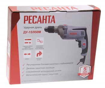 4 799 р. Дрель ударная 950Вт РЕСАНТА РЕСАНТА ду-15950м  с доставкой в г. Майкоп. Увеличить фотографию 4