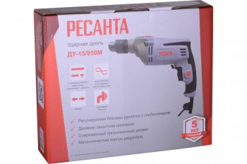 4 799 р. Дрель ударная 950Вт РЕСАНТА РЕСАНТА ду-15950м  с доставкой в г. Майкоп. Увеличить фотографию 11