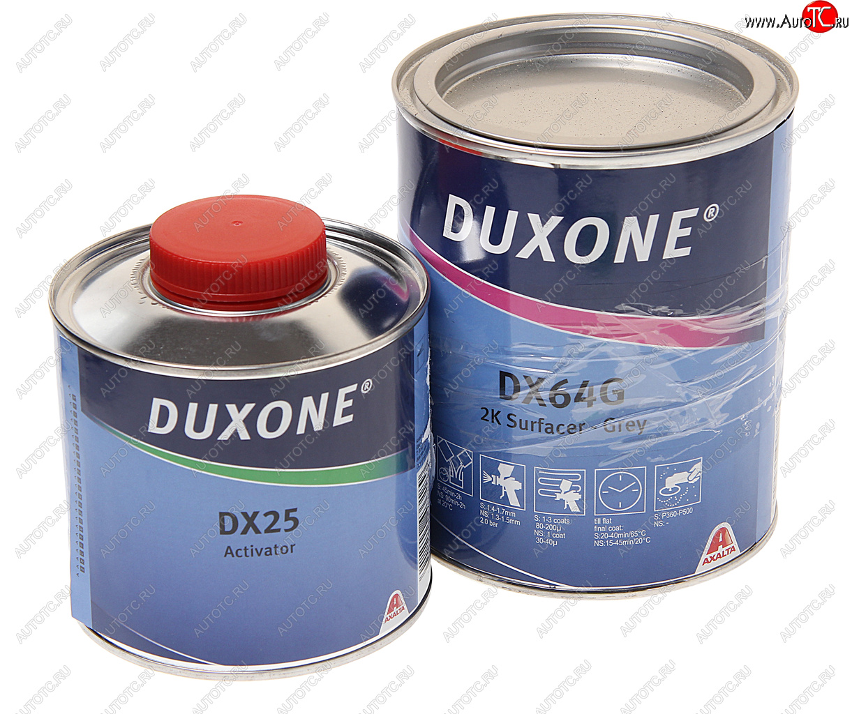 2 299 р. Грунт серый DX64G 1л с отвердителем DX20 0.25л DUXONE DU PONT dx64gdx20025  с доставкой в г. Майкоп