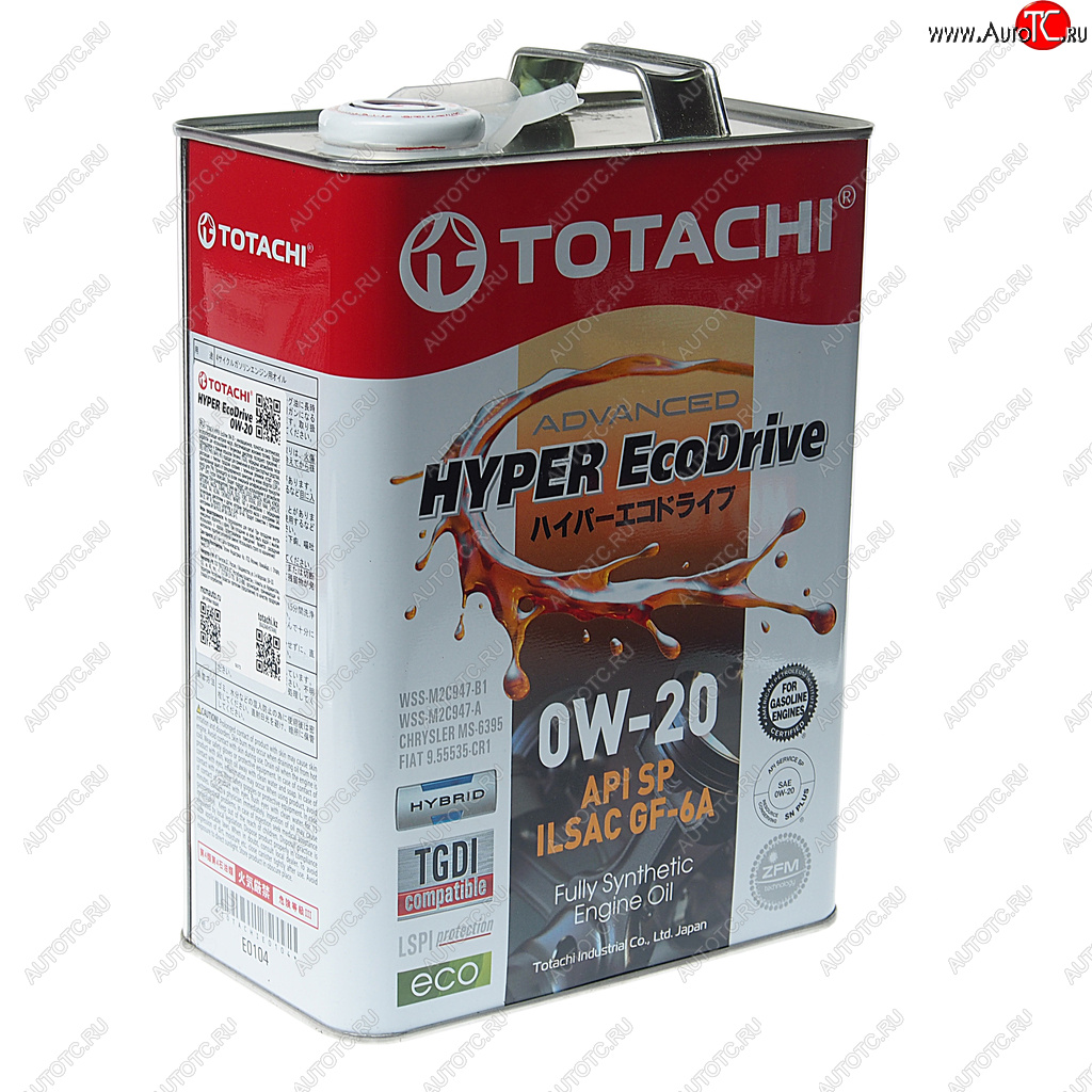 3 999 р. Масло моторное HYPER ECODRIVE SPGF-6A 0W20 синт.4л TOTACHI TOTACHI e0104  с доставкой в г. Майкоп