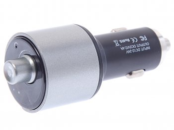 1 179 р. Устройство зарядное в прикуриватель с трансмиттером (bluetooth,hands free) HOCO HOCO e19 black HOCO e19 black  с доставкой в г. Майкоп. Увеличить фотографию 2