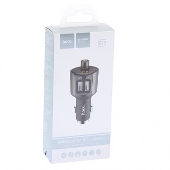1 179 р. Устройство зарядное в прикуриватель с трансмиттером (bluetooth,hands free) HOCO HOCO e19 black HOCO e19 black  с доставкой в г. Майкоп. Увеличить фотографию 3