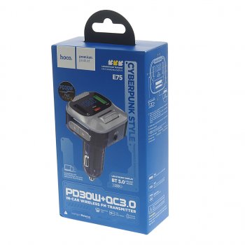 1 499 р. Устройство зарядное в прикуриватель с трансмиттером (bluetooth,hands free) HOCO HOCO e75 тмн-синий  с доставкой в г. Майкоп. Увеличить фотографию 4