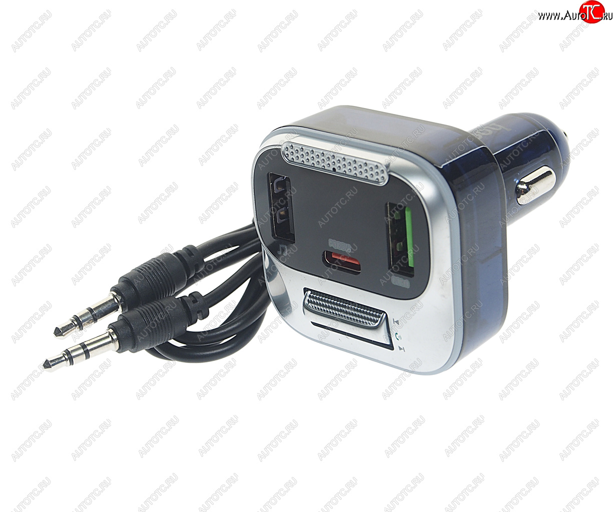 1 499 р. Устройство зарядное в прикуриватель с трансмиттером (bluetooth,hands free) HOCO HOCO e75 тмн-синий  с доставкой в г. Майкоп
