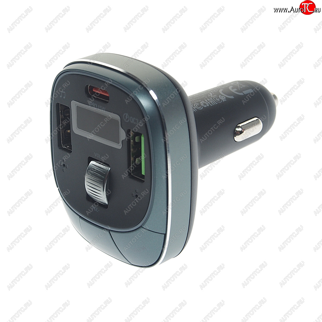 1 669 р. Устройство зарядное в прикуриватель с трансмиттером (bluetooth,hands free) HOCO HOCO e76 серый  с доставкой в г. Майкоп