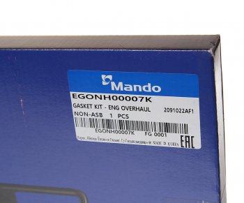 1 999 р. Прокладка двигателя HYUNDAI Getz (02-) (1.3) комплект (AF) MANDO MANDO egonh00007k MANDO egonh00007k  с доставкой в г. Майкоп. Увеличить фотографию 6