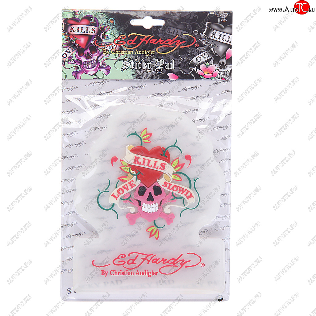 83 р. Коврик на панель приборов противоскользящий прозрачный Love Kills Slowly ED HARDY ED HARDY eh-00128t  с доставкой в г. Майкоп