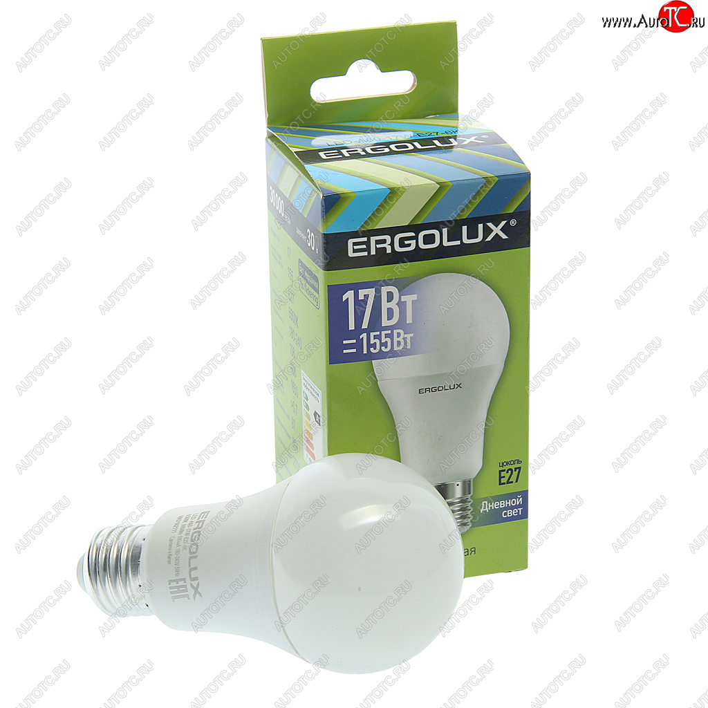 125 р. Лампа светодиодная E27 A60 17W (155W) 220V холодный ERGOLUX ERGOLUX el-led-a60-17w-e27-6k  с доставкой в г. Майкоп