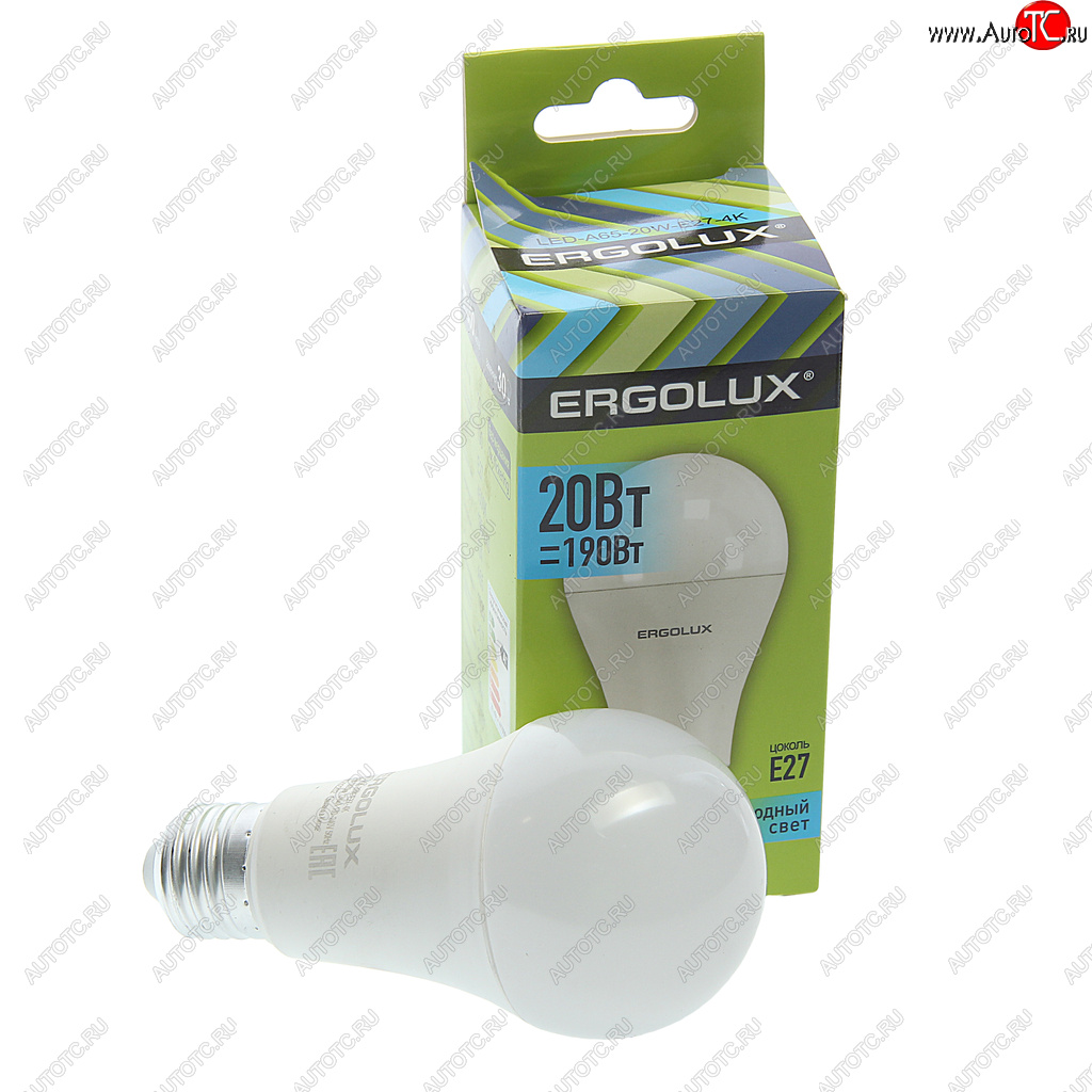 135 р. Лампа светодиодная E27 A65 20W (190W) 220V холодный ERGOLUX ERGOLUX el-led-a65-20w-e27-4k  с доставкой в г. Майкоп