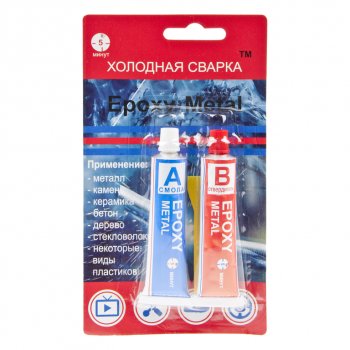 252 р. Клей эпоксидный двухкомпонентный черный 57г Epoxy Metal АСТАТ НПК АСТАТ em-57  с доставкой в г. Майкоп. Увеличить фотографию 1