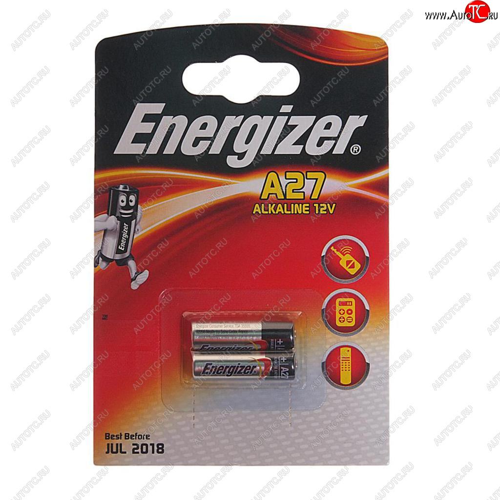 399 р. Батарейка A27 MN27 12V (пульт сигнализации) блистер (2шт.) Alkaline ENERGIZER ENERGIZER en-e27a(2)бл  с доставкой в г. Майкоп