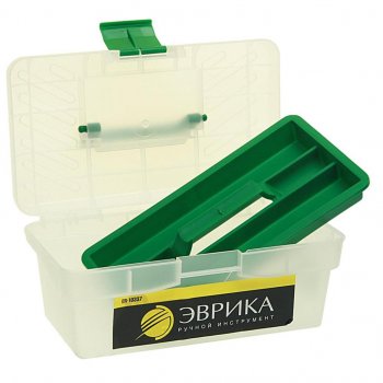 299 р. Ящик для инструмента 285х155х125мм прозрачный ЭВРИКА ЭВРИКА er-10337  с доставкой в г. Майкоп. Увеличить фотографию 2