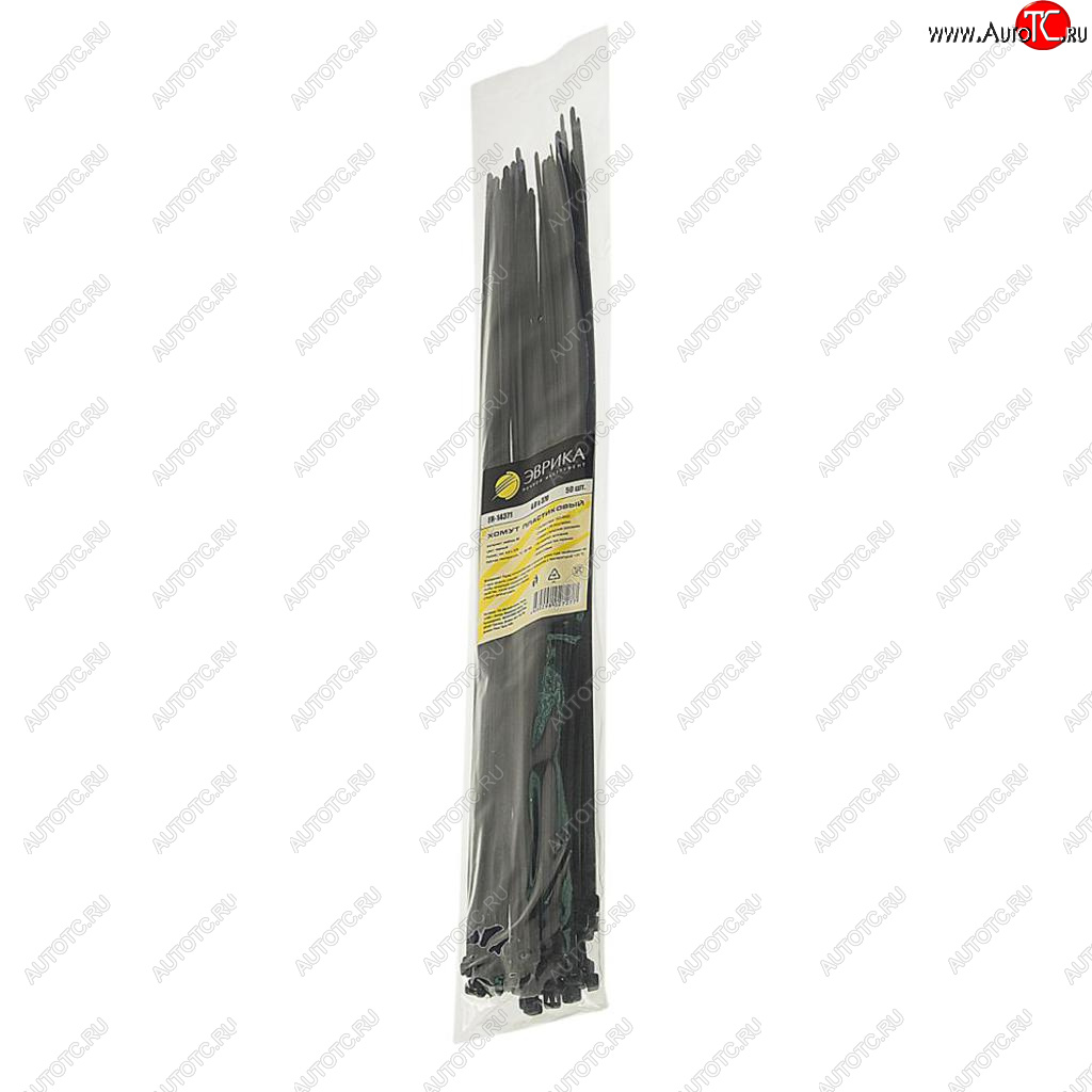173 р. Хомут-стяжка 370х4.0 пластик черный (50шт.) ЭВРИКА ЭВРИКА er-14371  с доставкой в г. Майкоп