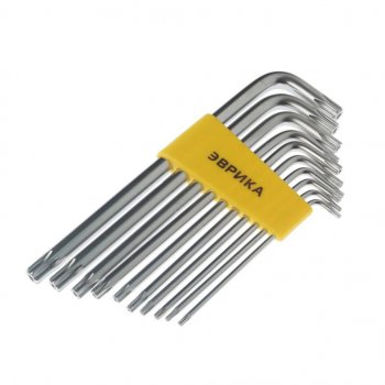 459 р. Набор ключей TORX T9-Т50 Г-образных удлиненных 10 предметов ЭВРИКА ЭВРИКА er-15101lt  с доставкой в г. Майкоп. Увеличить фотографию 2