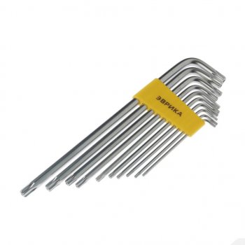 539 р. Набор ключей TORX T9-Т50 Г-образных экстрадлинных 10 предметов ЭВРИКА ЭВРИКА er-15101xlt  с доставкой в г. Майкоп. Увеличить фотографию 2