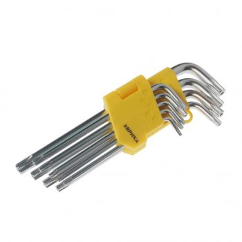 479 р. Набор ключей TORX T10-Т50 Г-образных удлиненных 9 предметов ЭВРИКА ЭВРИКА er-15109lt  с доставкой в г. Майкоп. Увеличить фотографию 2