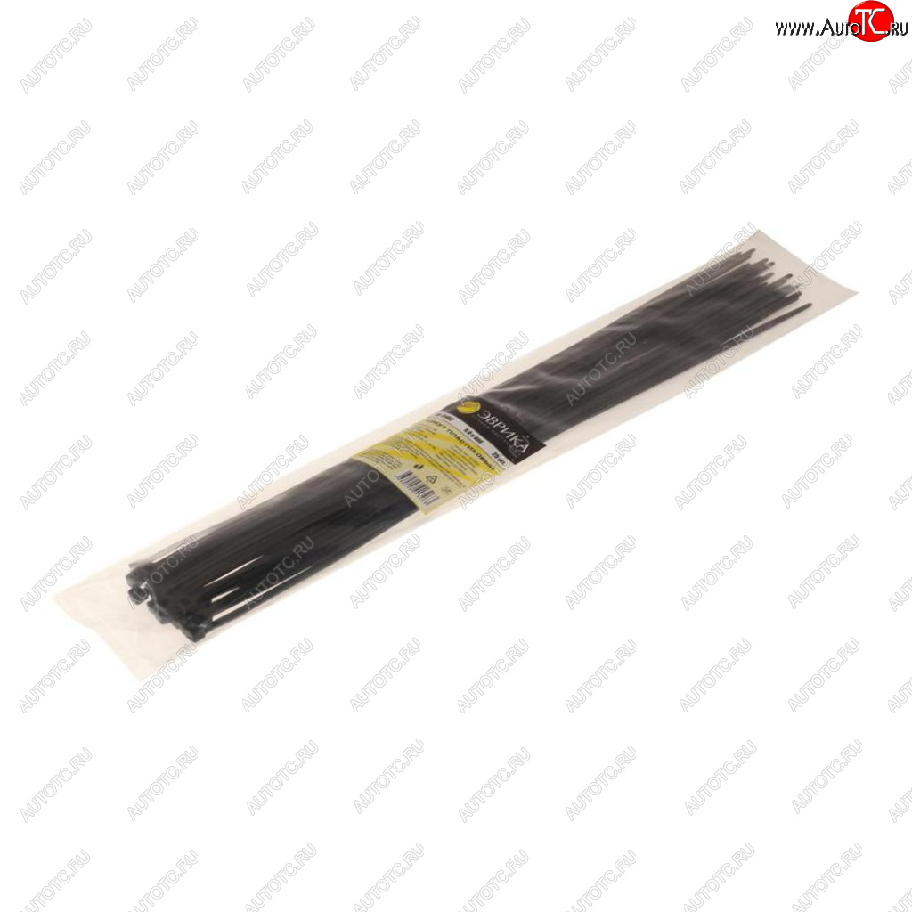 118 р. Хомут-стяжка 400х5.0 пластик черный (25шт.) ЭВРИКА ЭВРИКА er-15402  с доставкой в г. Майкоп