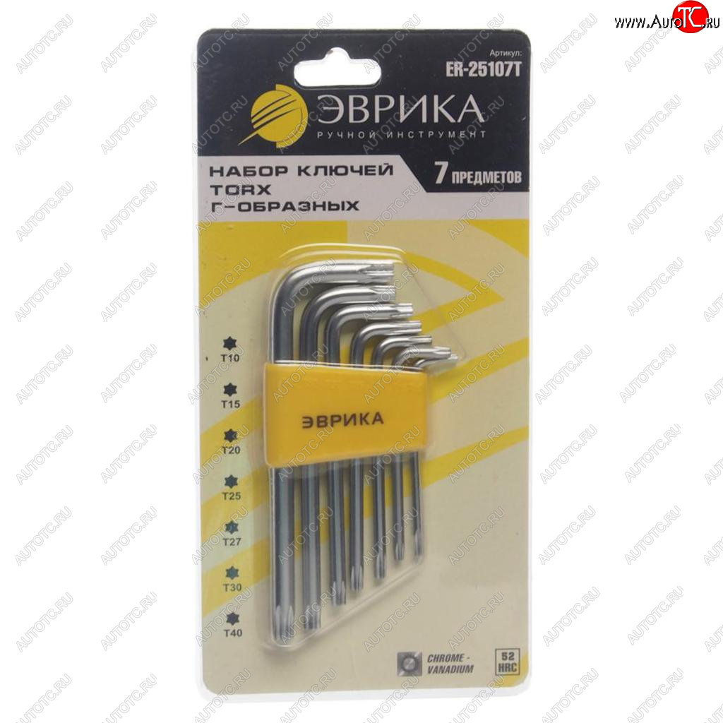 299 р. Набор ключей TORX T10-Т40 Г-образных 7 предметов ЭВРИКА ЭВРИКА er-25107t  с доставкой в г. Майкоп