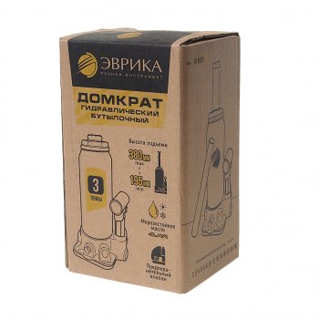 1 569 р. Домкрат бутылочный 3т 195-380мм с клапаном (ремкомплект) ЭВРИКА ЭВРИКА er-80031  с доставкой в г. Майкоп. Увеличить фотографию 3