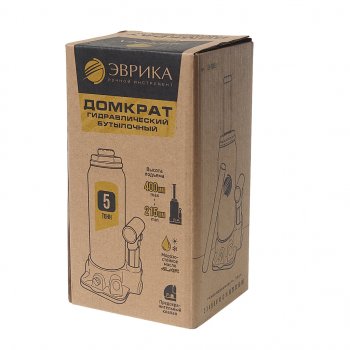 2 349 р. Домкрат бутылочный 5т 215-400мм с клапаном (ремкомплект) ЭВРИКА ЭВРИКА er-80051  с доставкой в г. Майкоп. Увеличить фотографию 3